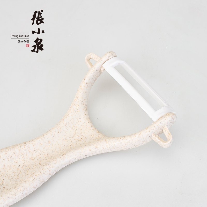 【包邮】张小泉 果蔬陶瓷刀四件套 刨皮刀果蔬刀砧板水果盘组合套装