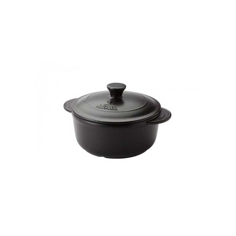Aroma圆形双耳带盖烤肉锅养生小炖锅ADC-104 安全耐用 四色可选  3.78L-黑色
