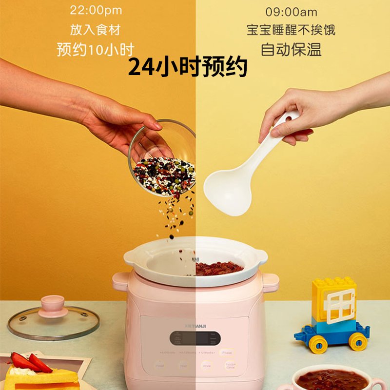 Tianji天际 婴幼儿迷你电炖锅 阶段式BB煲DGD13-13CMD 陶瓷内胆 预约定时 1.3L