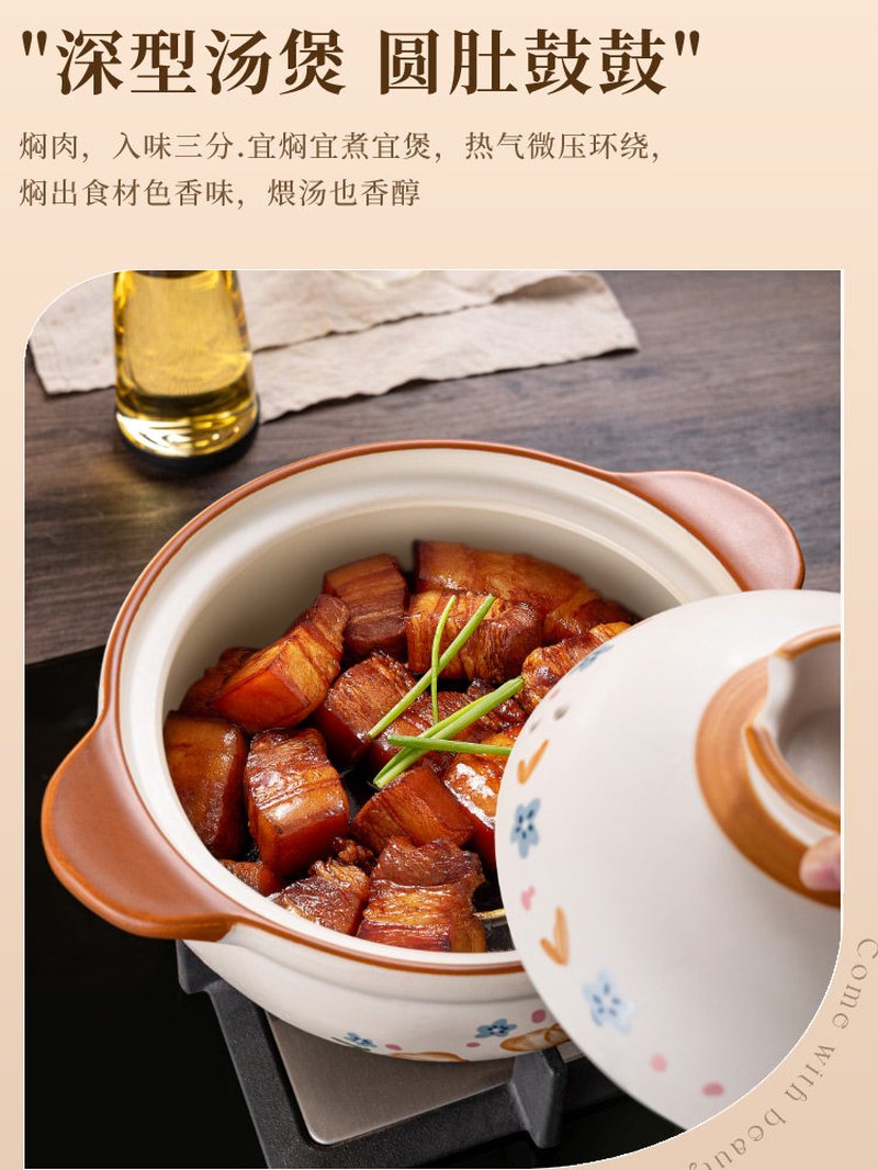 【不再补货】爱仕达砂锅煲汤炖锅煲汤煲仔饭砂锅家用陶瓷锅耐高温天仙煲燃气灶专用 4.5L