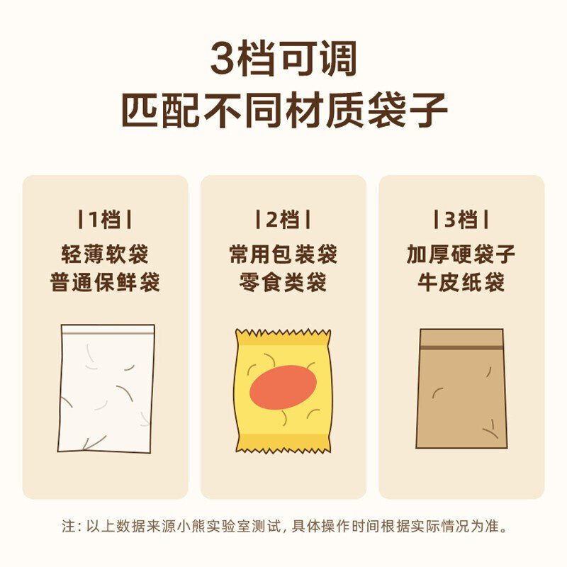 【下架】Bear小熊 迷你手持式封口机塑封机 FKJ-C01C1 三档可调  开封两用 充电款