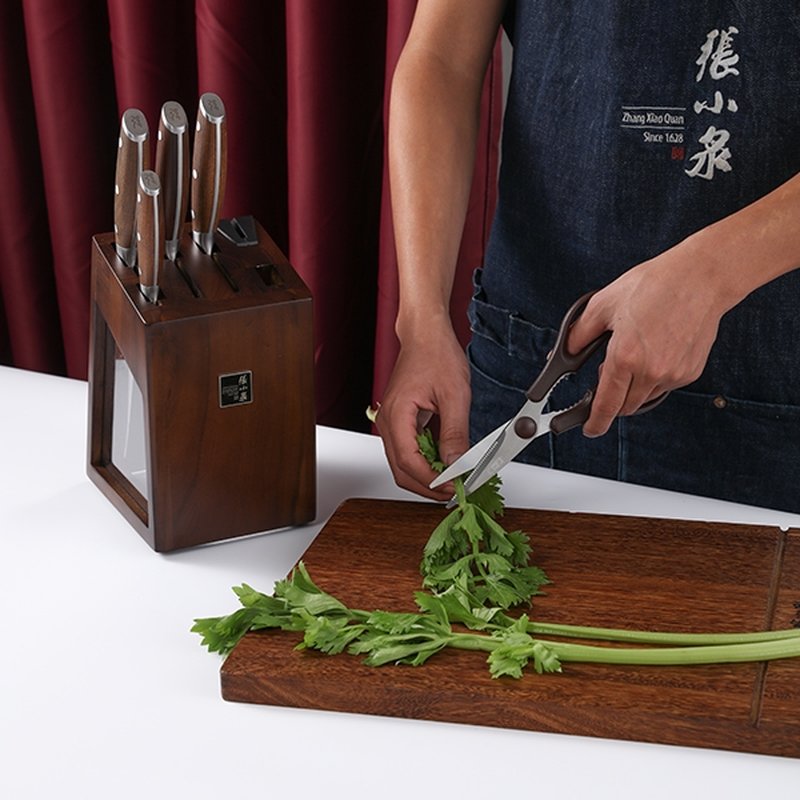 张小泉 锋悦Plus系列刀具六件套 锋利耐磨 不易生锈 自带磨刀器 
