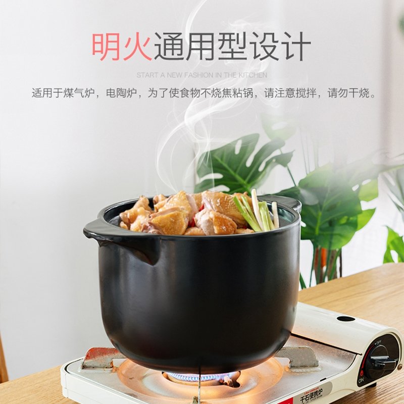 Songfa 松发陶瓷砂锅品鲜养味煲 SF-0204 天然优质陶瓷 高效锁温 4L 