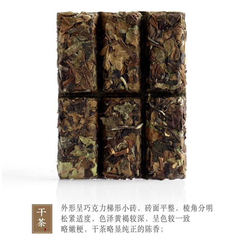 品品香 福鼎白茶晒白金 MINI版紧压寿眉1741 礼盒装180克（30g*6盒）