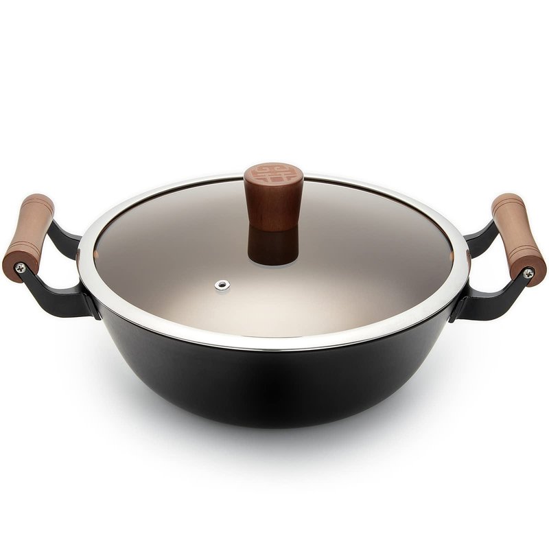王源吉汤锅炖锅不粘锅 WYJ-DG30 双耳设计 30cm