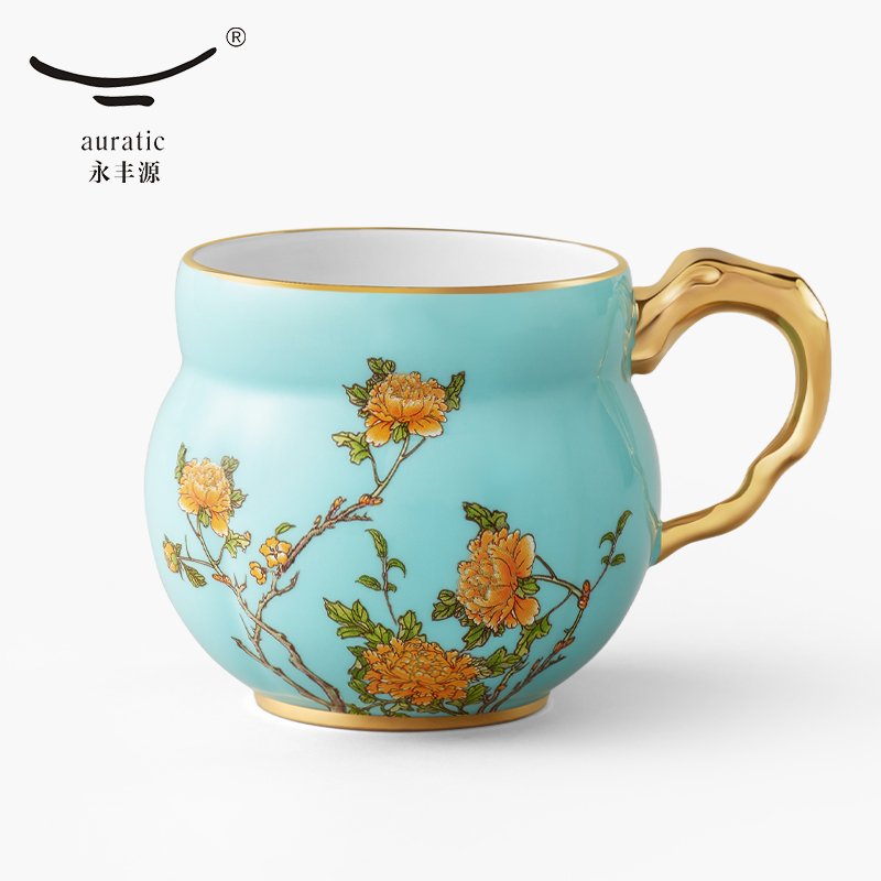 【中国直邮，时效10-15天】Auratic 国瓷永丰源夫人瓷-西湖蓝清心单杯（360ml）