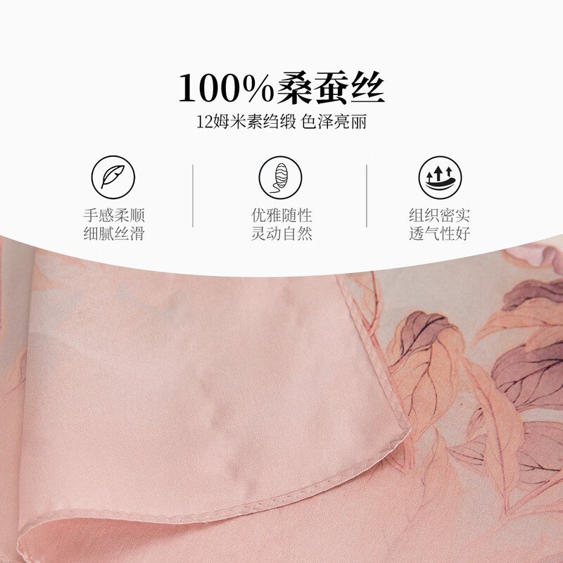 【中国直邮，时效8-20天】【联名款】万事利×故宫文化新款真丝丝巾披肩桑蚕丝长巾十二花神赋-锦绣芍华 175cm*50cm