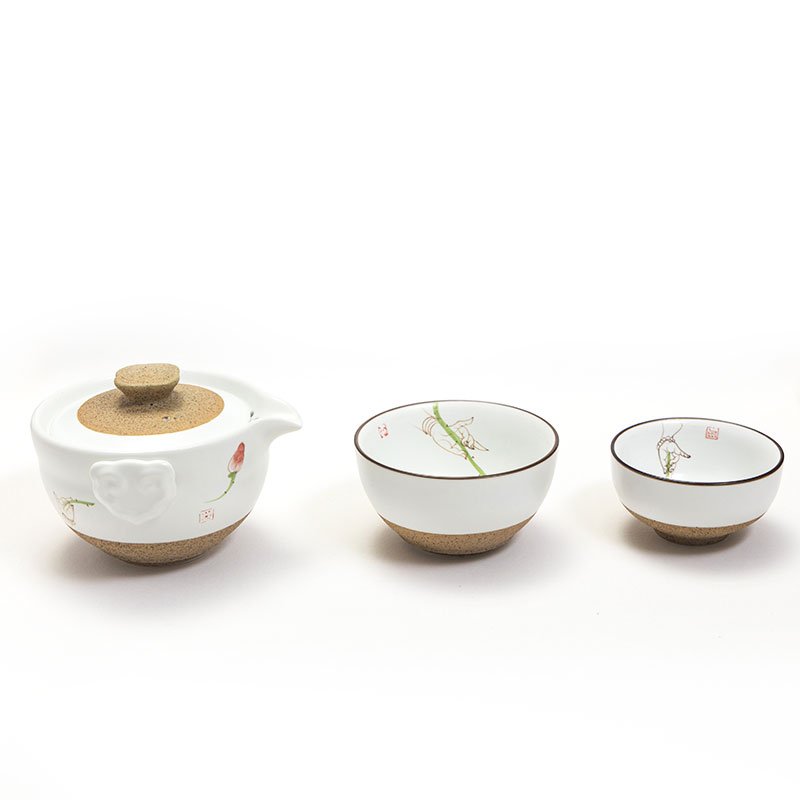 【中国直邮，时效10-15天】正山堂 沐荼 快客杯 茶具套装 便携式旅行茶具小套装随身户外露营快客杯  900205