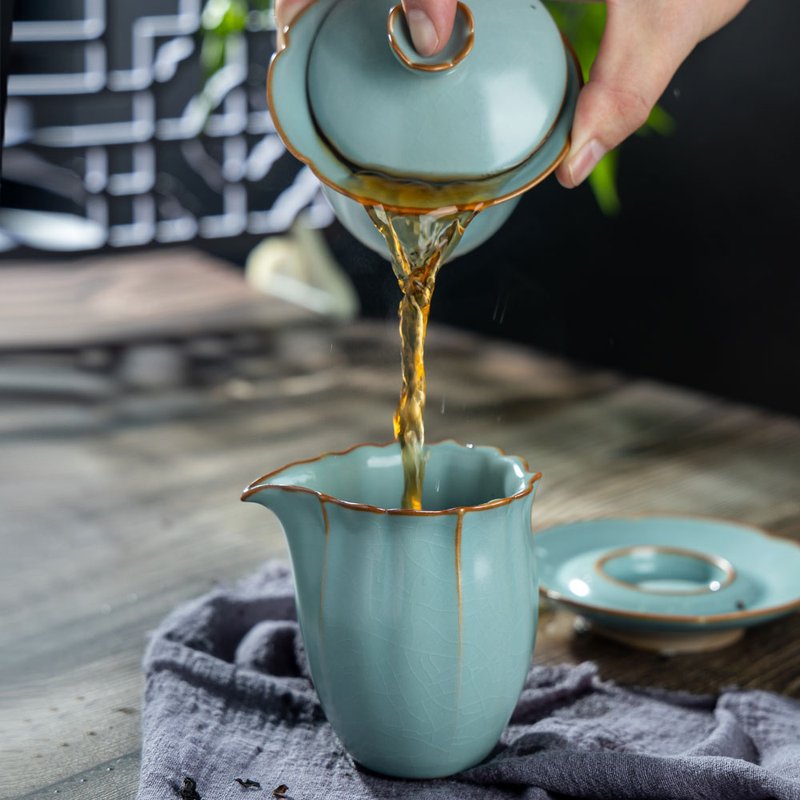 【中国直邮，时效10-15天】正山堂 汝窑公道杯茶杯 豆绿色