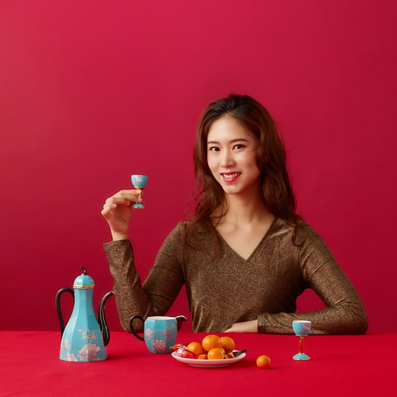 【中国直邮，时效10-15天】Auratic 国瓷永丰源水墨牡丹12头酒具（380ml）