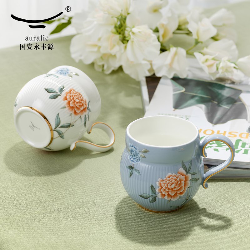【中国直邮，时效10-15天】Auratic国瓷永丰源 月亮时光大容量陶瓷马克杯 家用办公室杯子