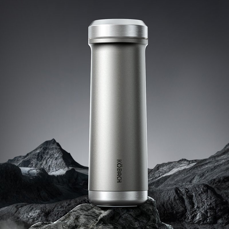 康巴赫钛晶系列纯钛真空保温杯450mL（云际灰）