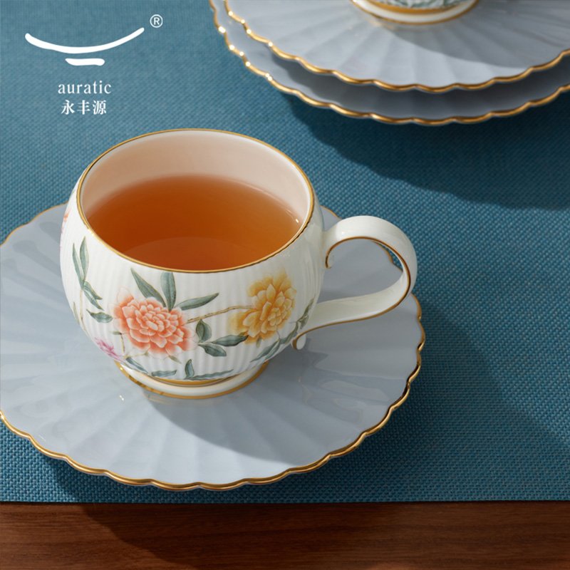 【中国直邮，时效10-15天】Auratic国瓷永丰源月亮时光30头茶咖具 家用下午茶具套装礼盒包装（6人位）