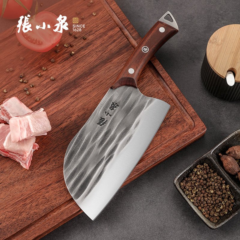 张小泉复古锤纹斩切刀 一体成型 坚固耐用