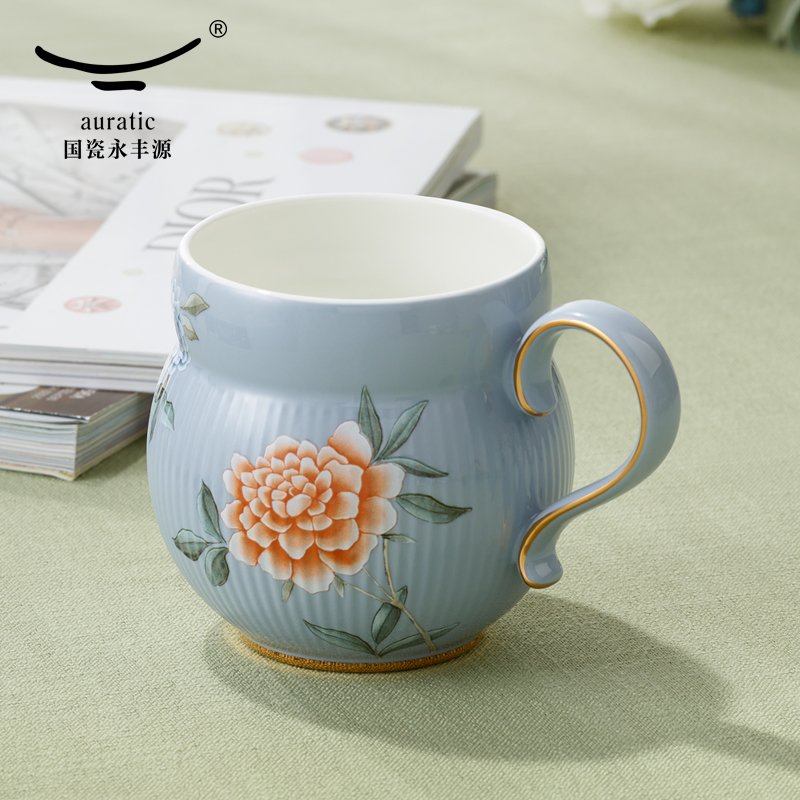 【中国直邮，时效10-15天】Auratic国瓷永丰源 月亮时光大容量陶瓷马克杯 家用办公室杯子