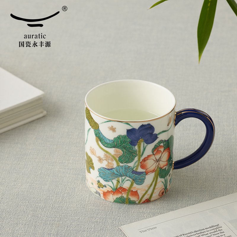 【中国直邮，时效10-15天】Auratic 国瓷永丰源幸福礼-幸福和鸣茶杯（350ml)