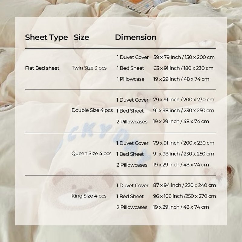 【中国直邮，时效6-10个工作日】Lullabuy 奶噗噗的小熊四件套四季居家床品套装床单被套枕套 黄色