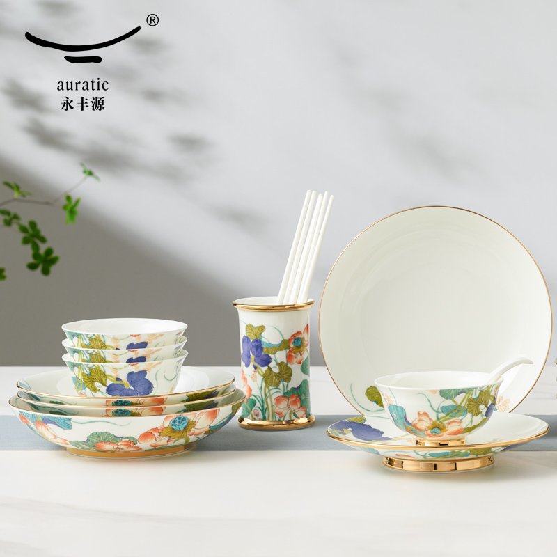 【中国直邮，时效10-15天】Auratic 国瓷永丰源幸福礼-幸福和鸣30头中餐具