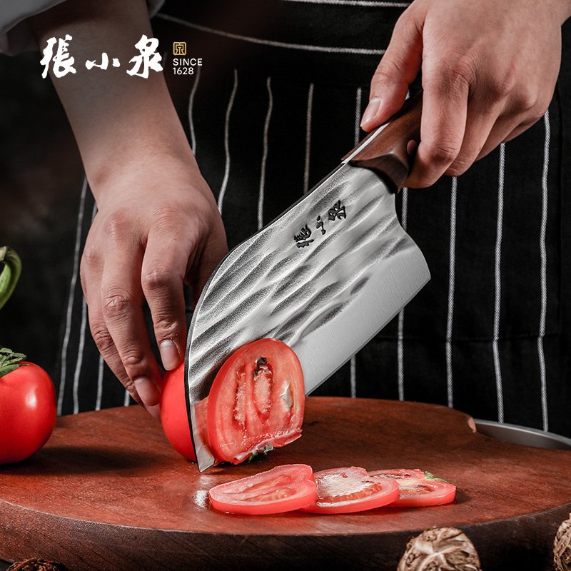 张小泉复古锤纹斩切刀 一体成型 坚固耐用