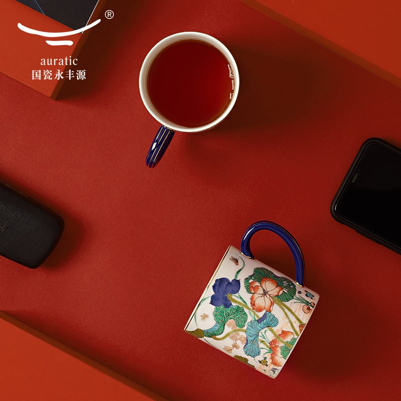 【中国直邮，时效10-15天】Auratic 国瓷永丰源幸福礼-幸福和鸣茶杯（350ml)