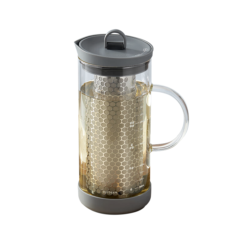 Buydeem 北鼎多功能冷泡壶冷萃壶 咖啡壶泡茶壶果汁壶 1700ml 双色可选 CD2007-水墨灰