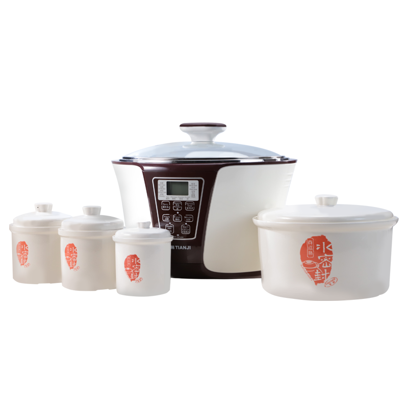 Tianji天际 全自动隔水电炖盅3.2L DGD33-32EG 一锅四胆 水密封陶瓷内胆 隔水柔炖 滋补炖品锅
