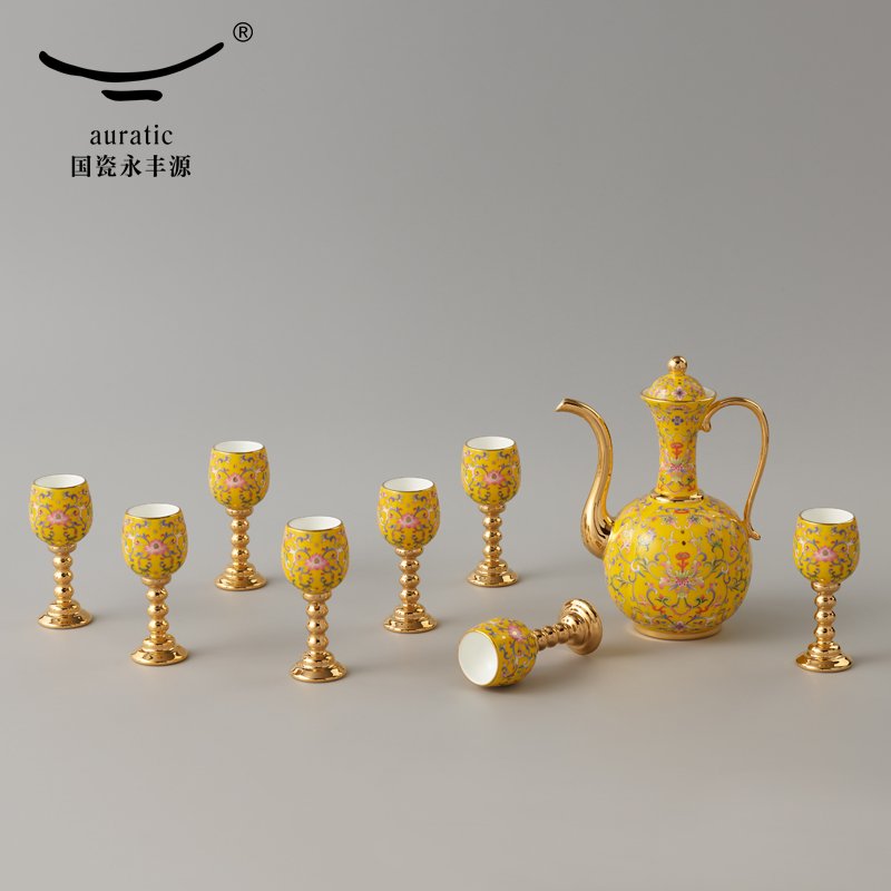 【中国直邮，时效10-15天】Auratic 国瓷永丰源新宫廷瓷10头酒具