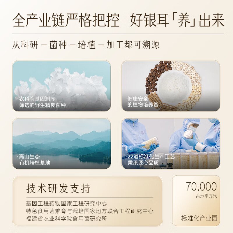 金燕耳 金萃高山生态有机银耳 60g/罐*2  南北干货银耳羹 C01602冲泡即食-共120g 两罐装