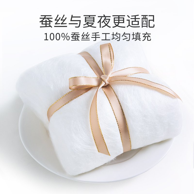 蚕花娘娘 天丝夏凉被空调被100%蚕丝（柞蚕丝）夏被蓝色/紫色/绿色 1.8米床 200*230cm 300g