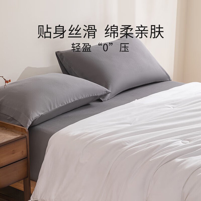 蚕花娘娘 蚕丝被100%桑蚕丝（长丝+中短丝）双人被芯字母被-慕白（500g+1000g 220*240cm）