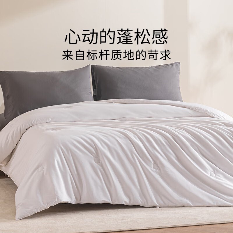 蚕花娘娘 蚕丝被100%桑蚕丝（长丝+中短丝）双人被芯字母被-慕白（500g+1000g 220*240cm）