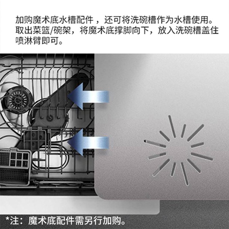 【有赠品】FOTIL方太 水槽式洗碗机家用洗碗机SD2F-P3 洗烘一体 高温除菌