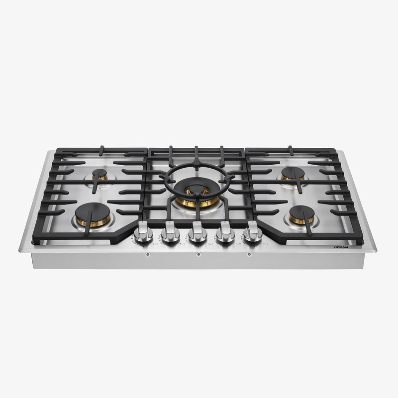 【有赠品】ROBAM老板 大火力五眼燃气灶G515 36英寸|双燃料（NG/LPG） 5炉布局极简设计 纯铜炉头 聚环猛火