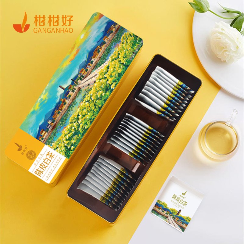 【中国直邮，时效7-15天】柑柑好 广东新会陈皮小饼干搭配白茶寿眉陈皮白茶150克