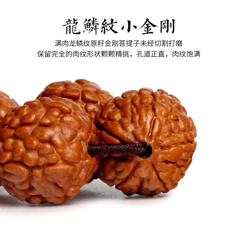 【中国直邮，时效5-12天】龍隐 龙鳞纹小金刚菩提子手串 男女士款手链 单圈佛珠念珠 素珠11mm