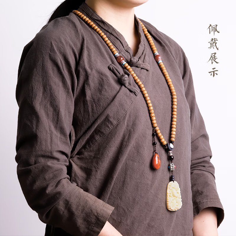 【中国直邮，时效10-15天】龍隐 星月菩提108颗菩提子手串 佛珠文玩手链 梵心  8mm*10mm
