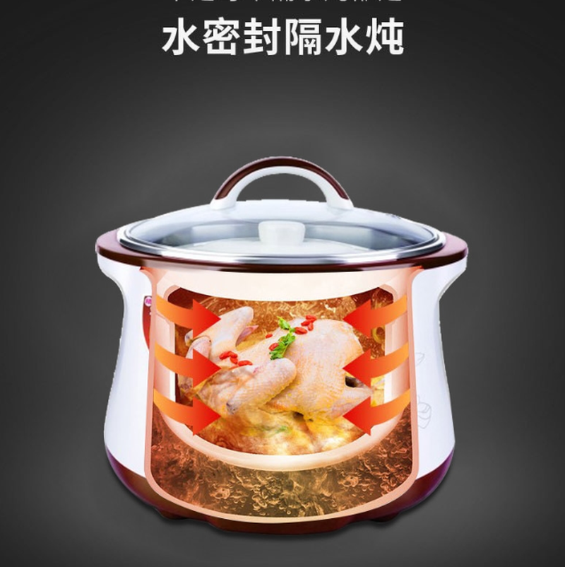 天际 Tonze 全自动隔水电炖盅1.8L DGD-18EG 一锅四胆 陶瓷水密封内胆  文火熬煮  煲汤煮粥多功能