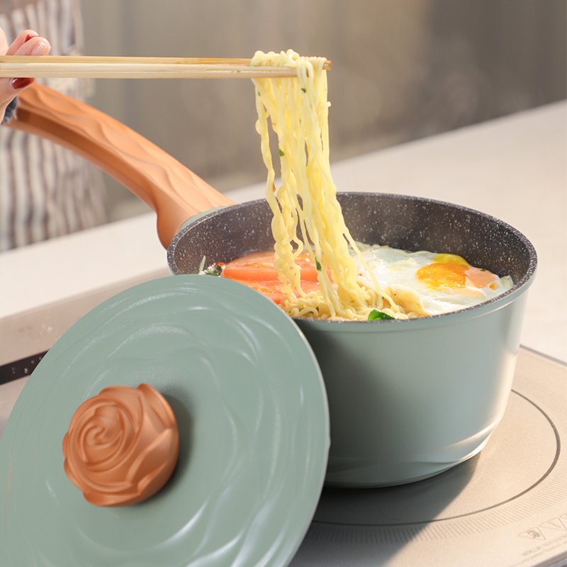 Amercook阿米尔 森林之花系列麦饭石不粘锅奶锅电磁炉燃气通用 18cm奶锅