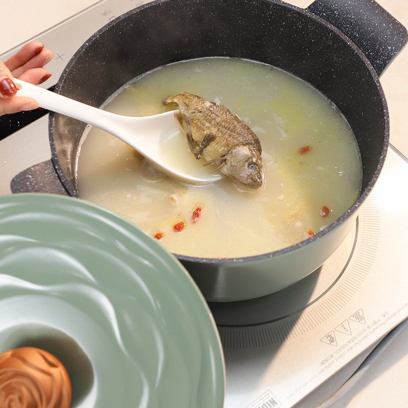 【已下架】Amercook阿米尔 森林之花系列麦饭石不粘锅汤锅电磁炉燃气通用 24cm汤锅