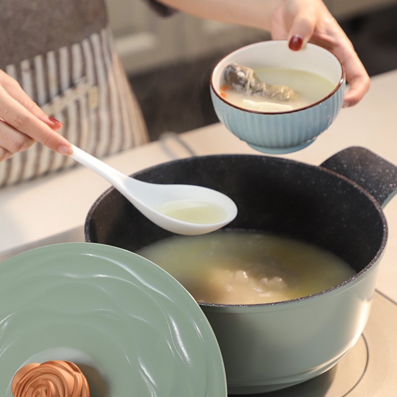 【已下架】Amercook阿米尔 森林之花系列麦饭石不粘锅汤锅电磁炉燃气通用 24cm汤锅