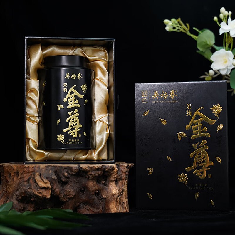 吴裕泰 茉莉花茶特种全芽茶叶茉莉绿茶新茶秘制九窨金尊纯芽花草茶礼品50g