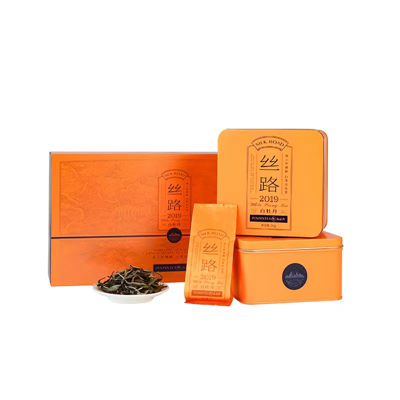 品品香茶叶 2019年原料丝路白牡丹 福鼎白茶 112g礼盒装
