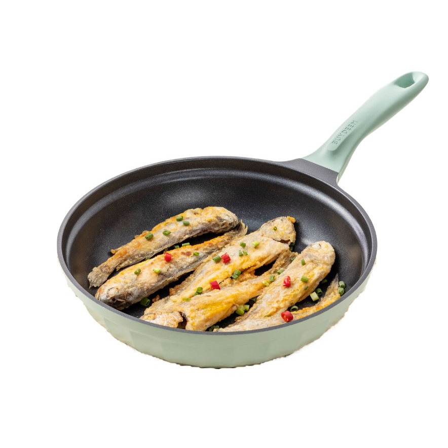 【不再补货】Buydeem北鼎平底锅 不粘锅 煎锅牛排烤肉煎饼煎鸡蛋 电磁炉燃气卡式炉炒菜锅 26cm 浅杉绿