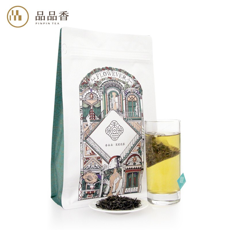 品品香茶叶 香朵朵茉莉花茶茉莉雪毫105g袋泡茶（3.5g*30包）