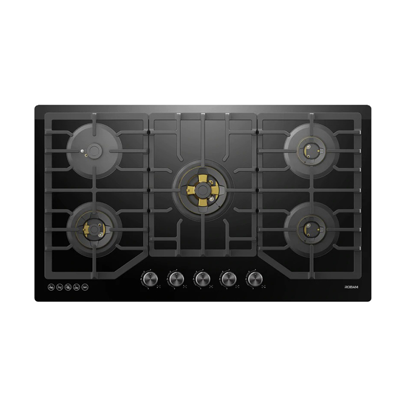 【有赠品】ROBAM老板 黑金玻璃系列 大火力五眼燃气灶 ZG9500B 纯铜炉头 猛火烹饪 36"