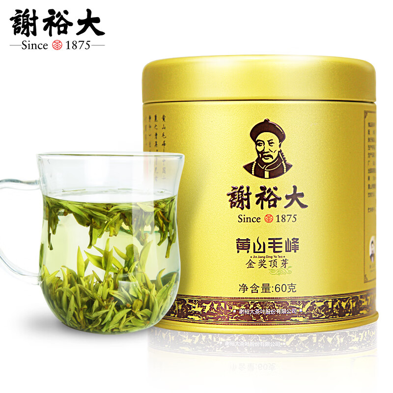 【中国直邮，时效7-15天】谢裕大2026新茶绿茶金奖顶芽安徽黄山毛峰特级一等60g听装自饮口粮
