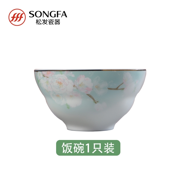 Songfa 松发陶瓷 桃花缘餐具套装配件-1只装饭碗