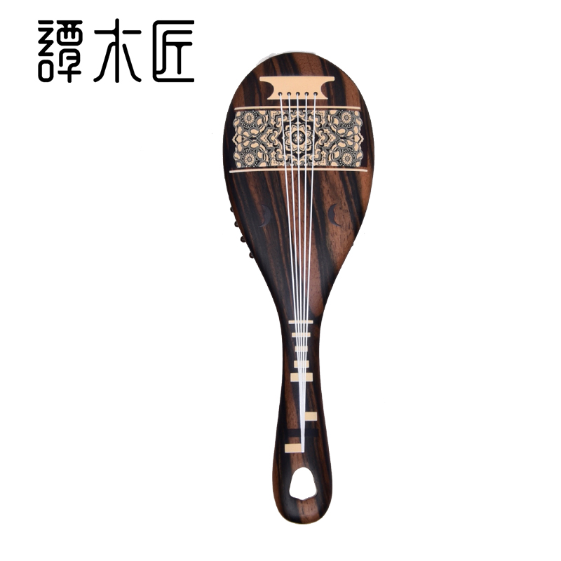 【中国直邮，时效8-20天】谭木匠&二十四伎乐 IP合作系列 护发梳琵琶行 黑檀礼盒木梳