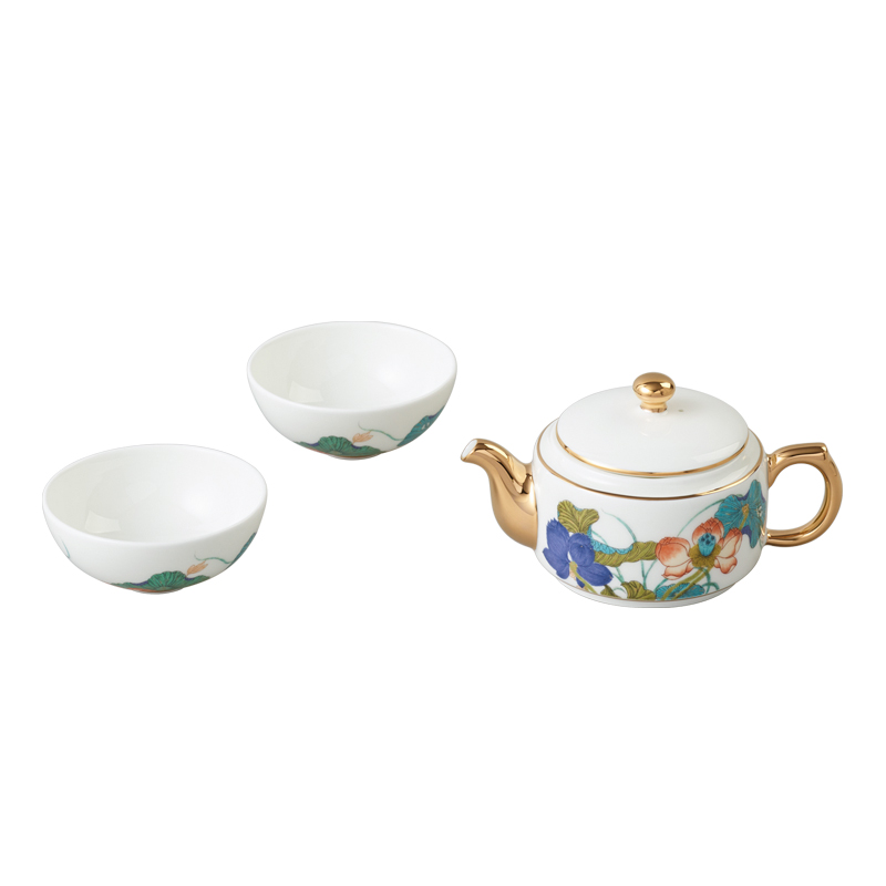 【中国直邮，时效10-15天】Auratic 国瓷永丰源幸福和鸣4头旅行茶具（100ml）