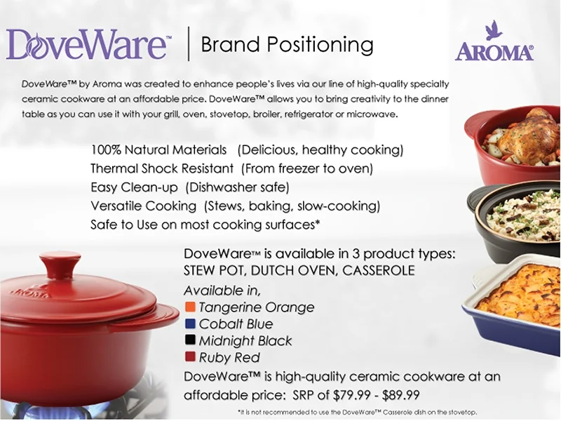 Aroma Housewares DoveWare Dutch Oven ADC-104, 4 quart detail image 4